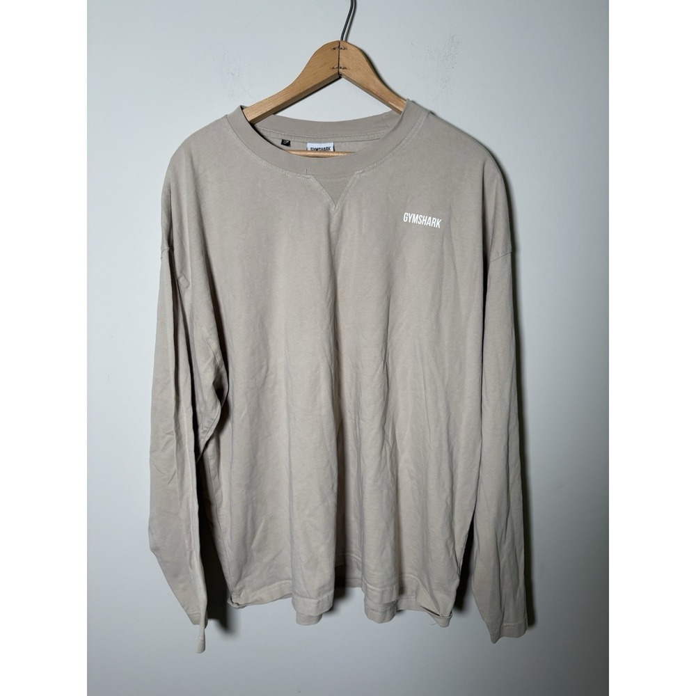 Gymshark Rest Day Sweats Long Sleeve T-Shirt Pebble Grey Mens Size 2XL